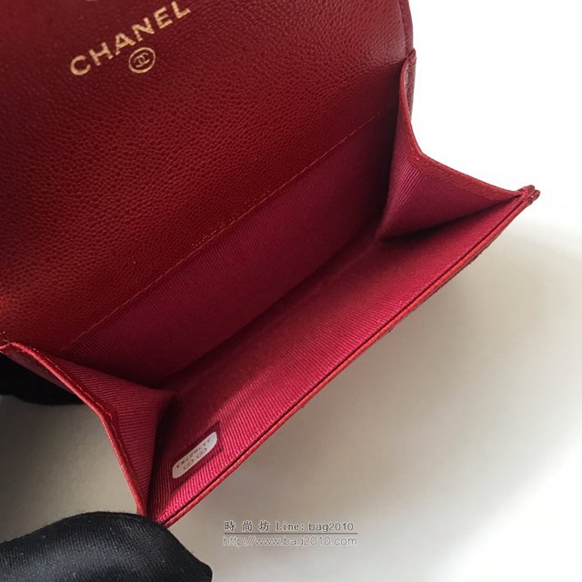 Chanel女包 80603 香奈兒新款leboy小卡包 菱格紋Chanel翻蓋短錢包  djc2988